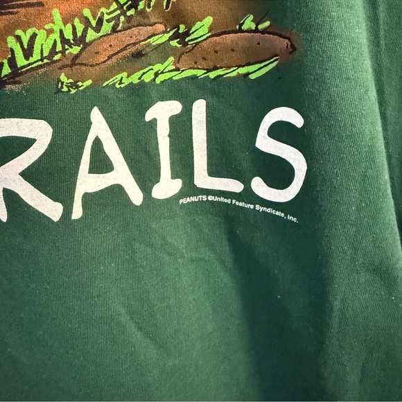 VINTAGE Peanuts Snoopy Happy Trails Woodstock hiking Graphic T-Shirt xL - Picture 12 of 14